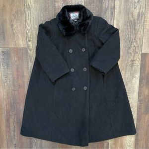 Rothschild black wool pea coat
